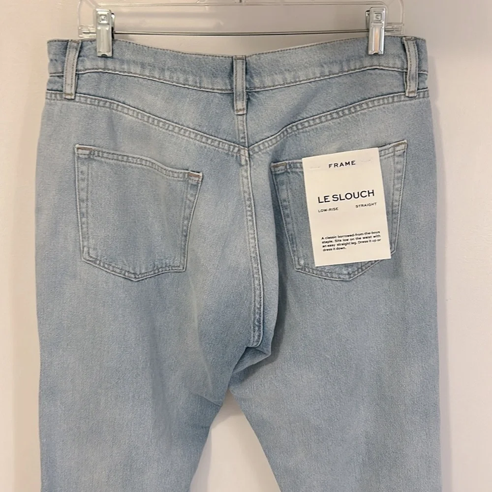 Frame Le Slouch Distressed Low Rise Straight Jeans